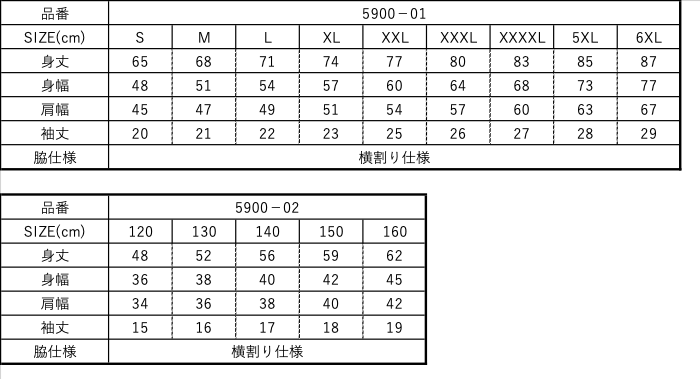5900サイズ表