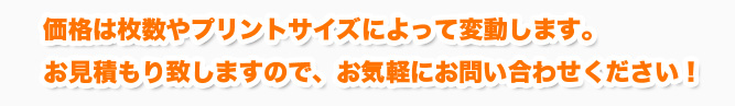 価格は枚数やプリントサイズによって変動します。